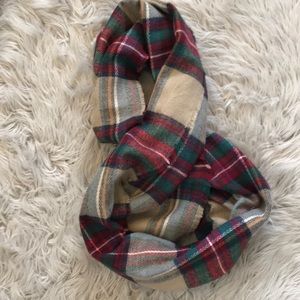 Plaid flannel infinity scarf